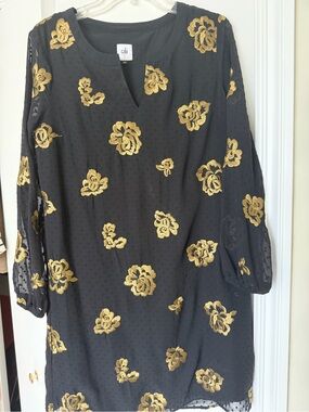 CAbi Black Top with Subtle Red Accent